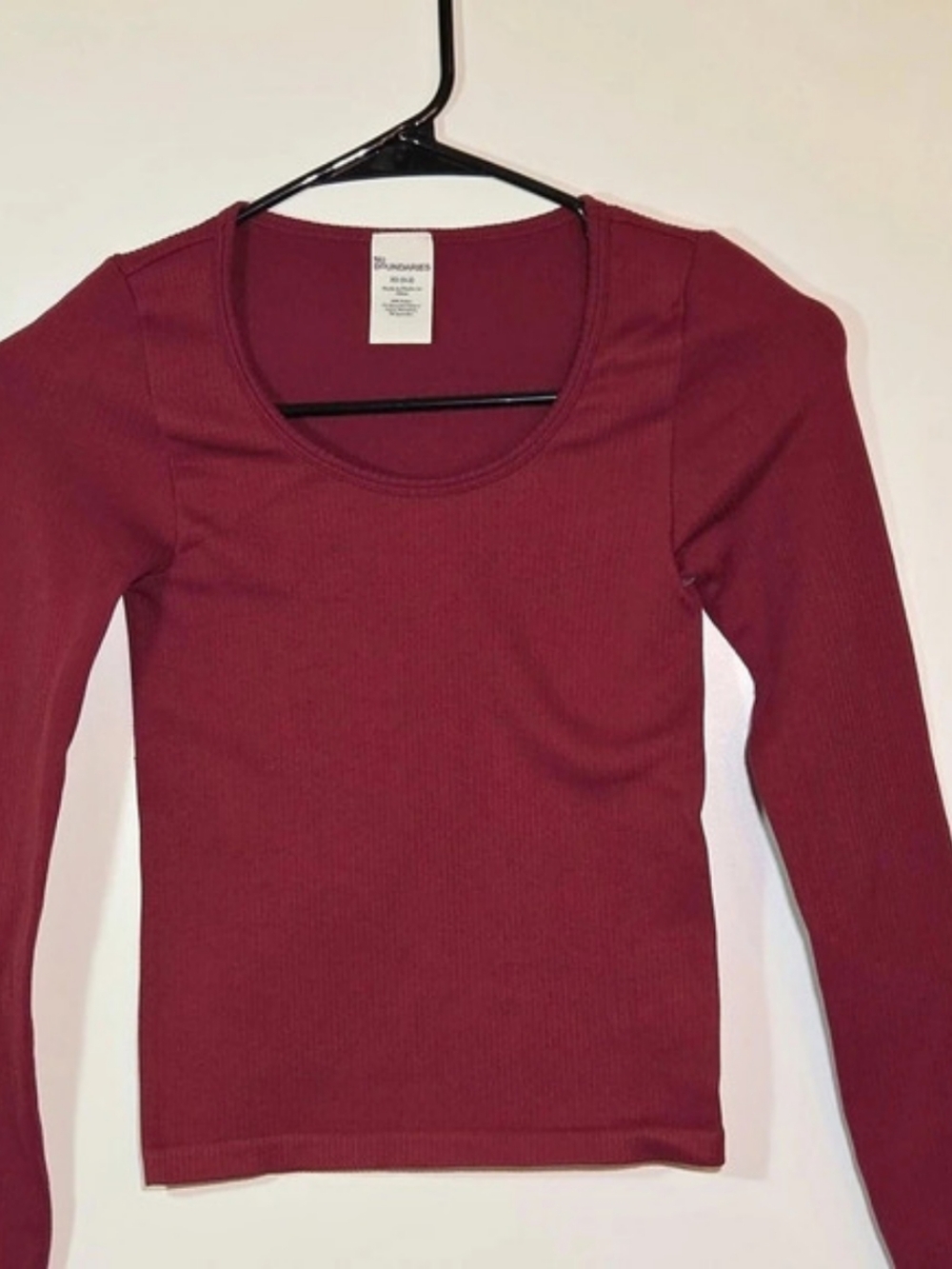 No Boundaries Ribbed Long Sleeve Top in Red Size XS Like New